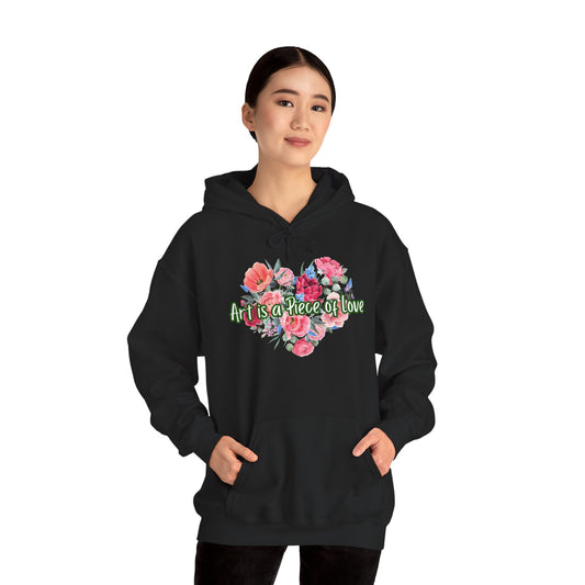 Art Is a Piece of Love Floral Hoodie