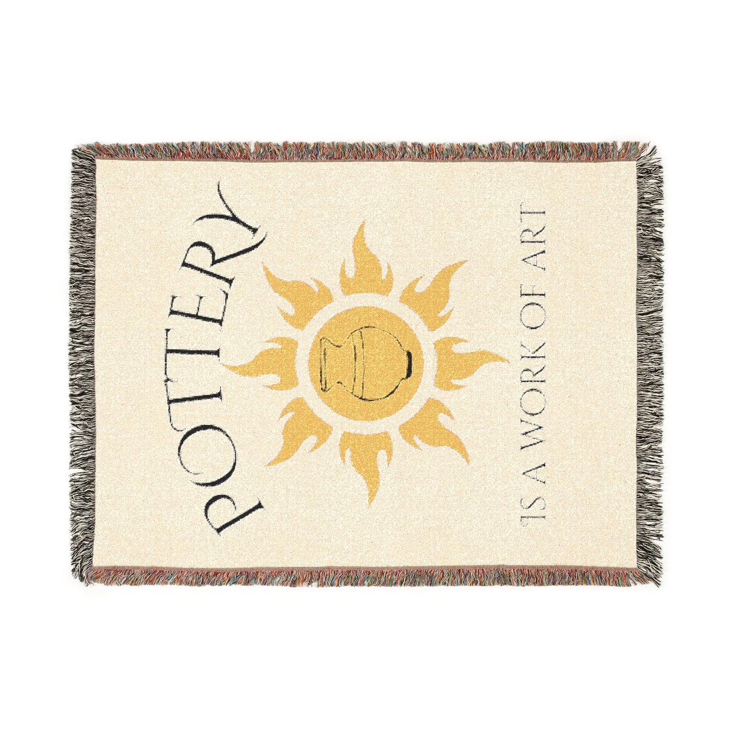 Pottery is a Work of Art Woven Blanket - Cozy Home Decor, Gift for Pottery Lovers, Artistic Throw for Couch, unique wall art