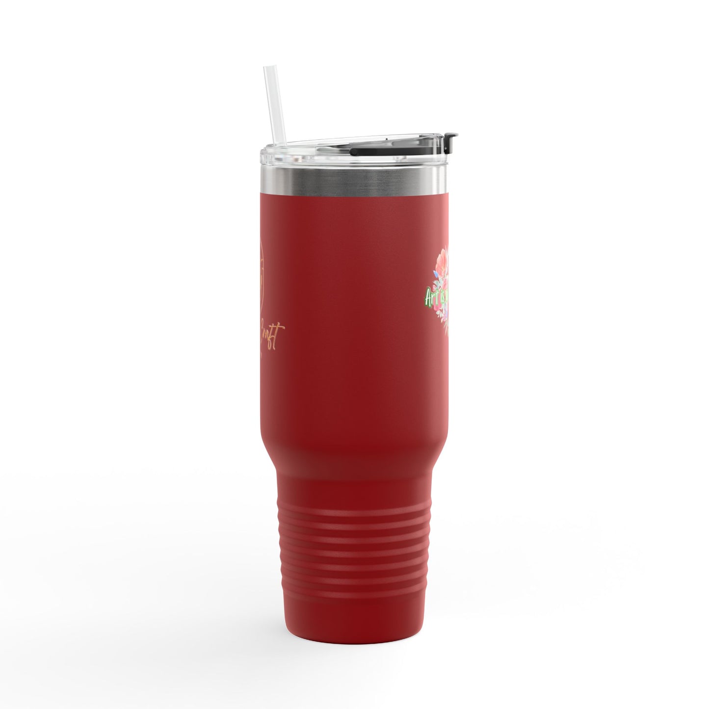 Floral Insulated Travel Mug - 40oz - "Art Is A Piece Of Love"