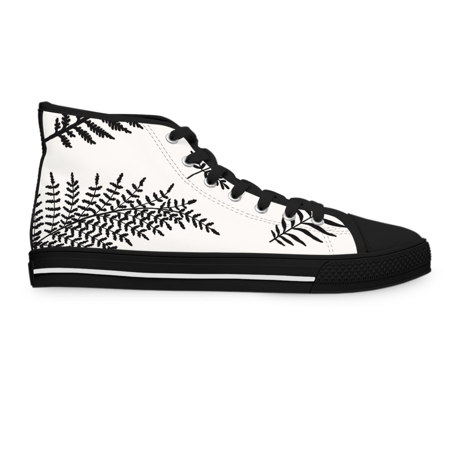 Fern Print High Top Sneakers for Women - Stylish Casual Fashion Footwear, Everyday Sneakers, Unique Gift Idea