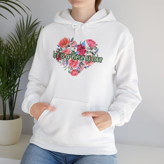Art Is a Piece of Love Floral Hoodie
