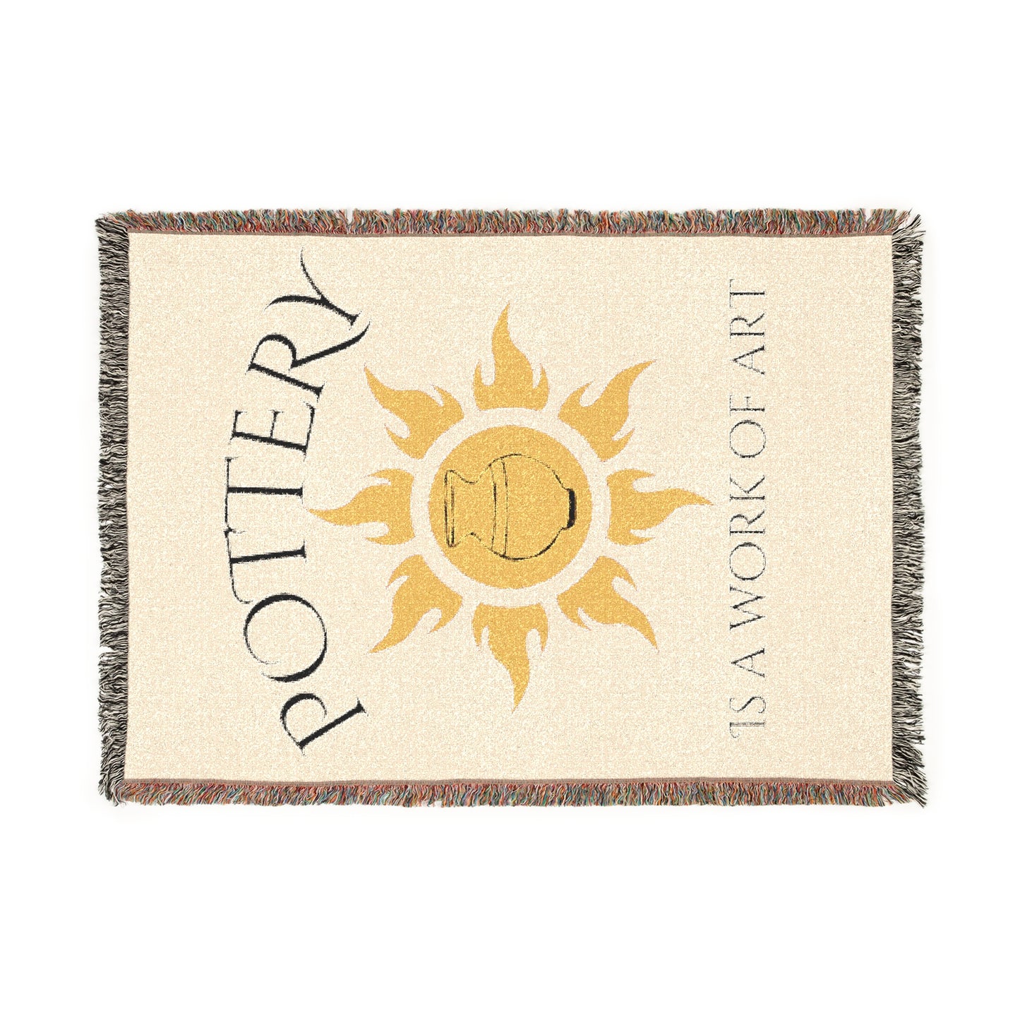 Pottery is a Work of Art Woven Blanket - Cozy Home Decor, Gift for Pottery Lovers, Artistic Throw for Couch, unique wall art