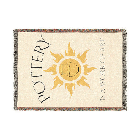 Pottery is a Work of Art Woven Blanket - Cozy Home Decor, Gift for Pottery Lovers, Artistic Throw for Couch, unique wall art