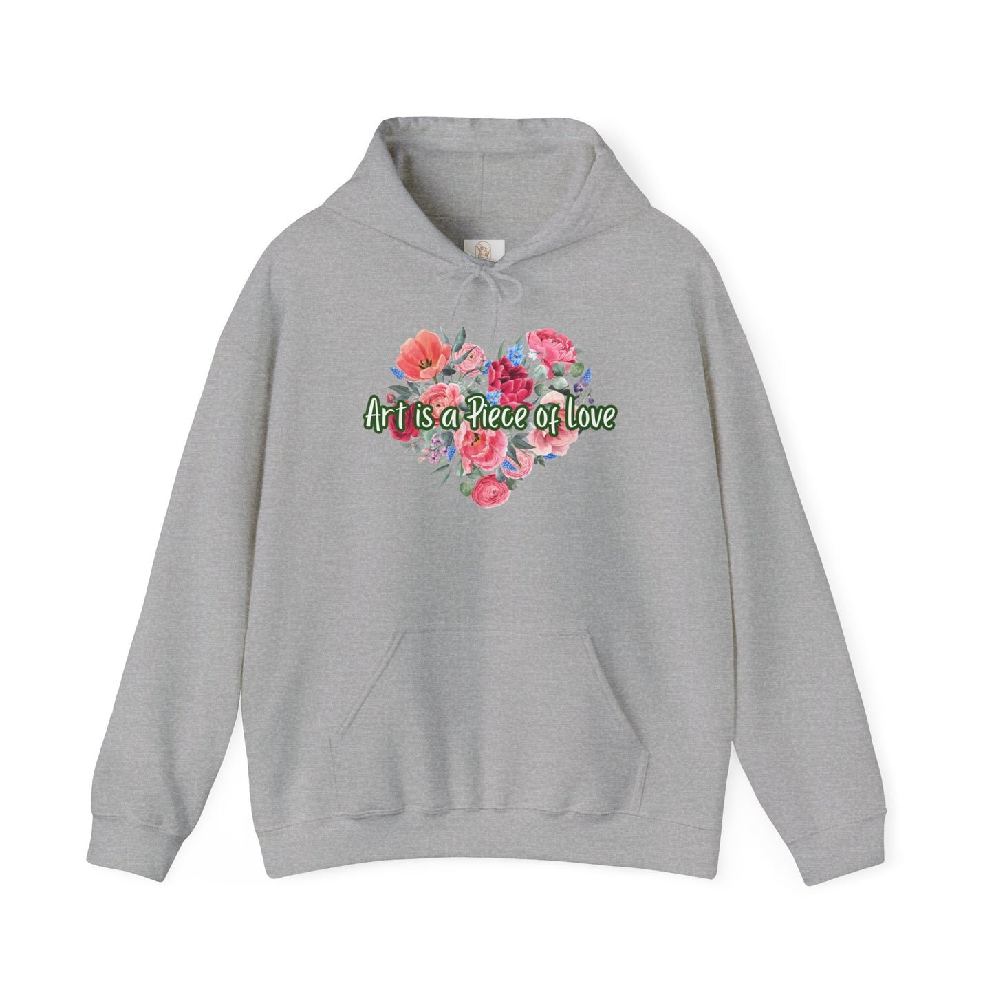 Art Is a Piece of Love Floral Hoodie