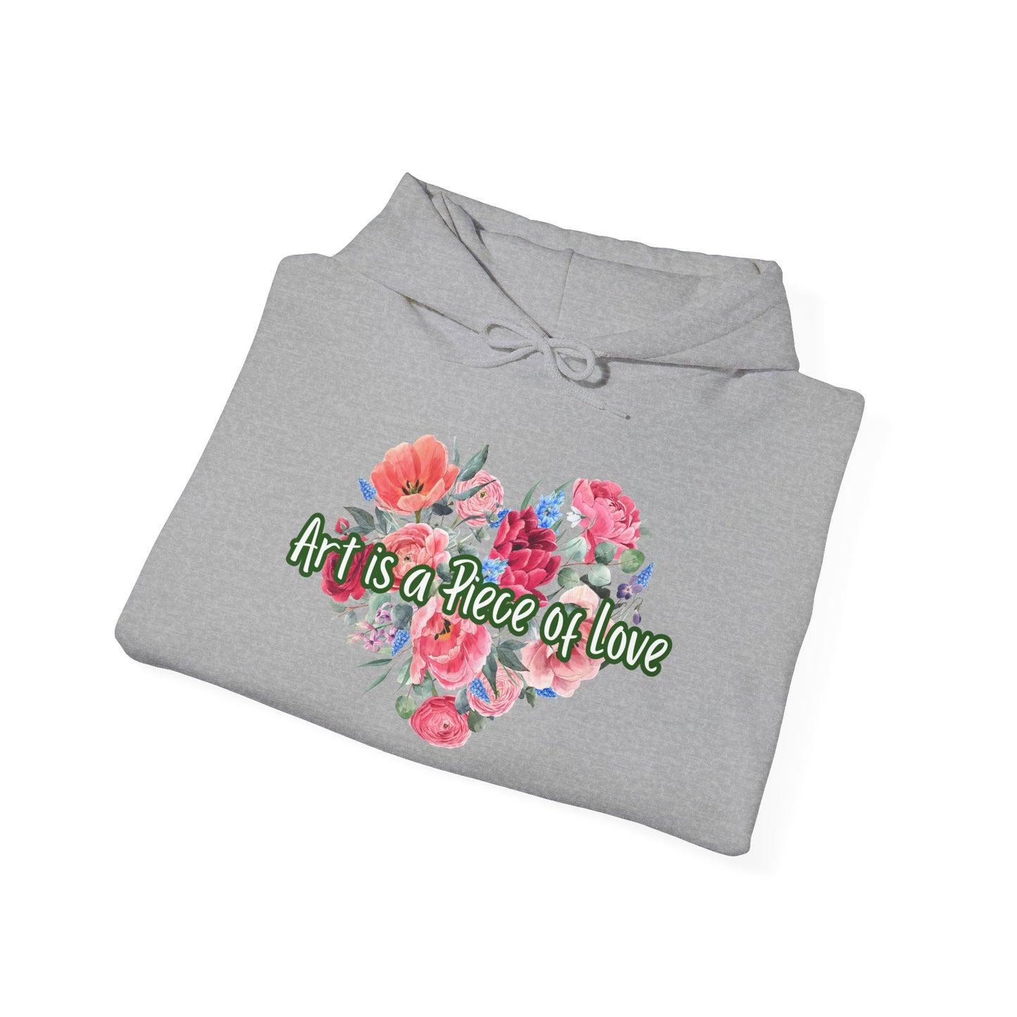 Art Is a Piece of Love Floral Hoodie