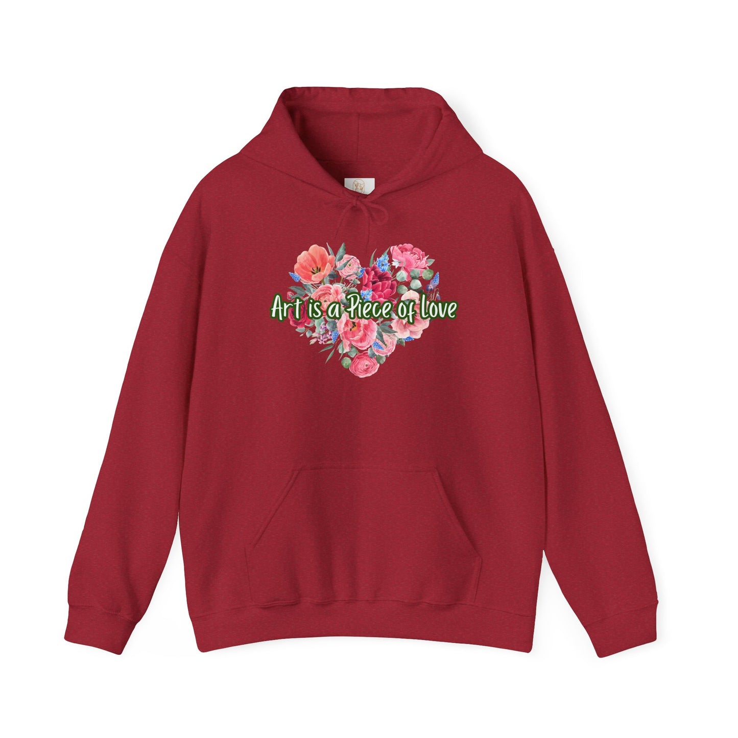 Art Is a Piece of Love Floral Hoodie