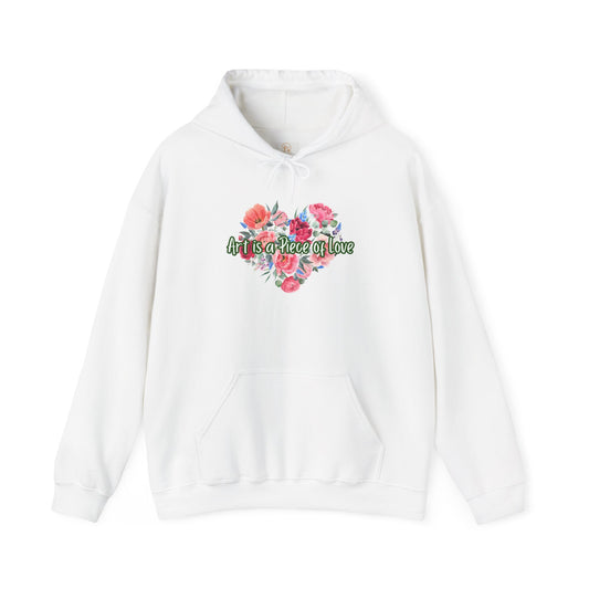 Art Is a Piece of Love Floral Hoodie