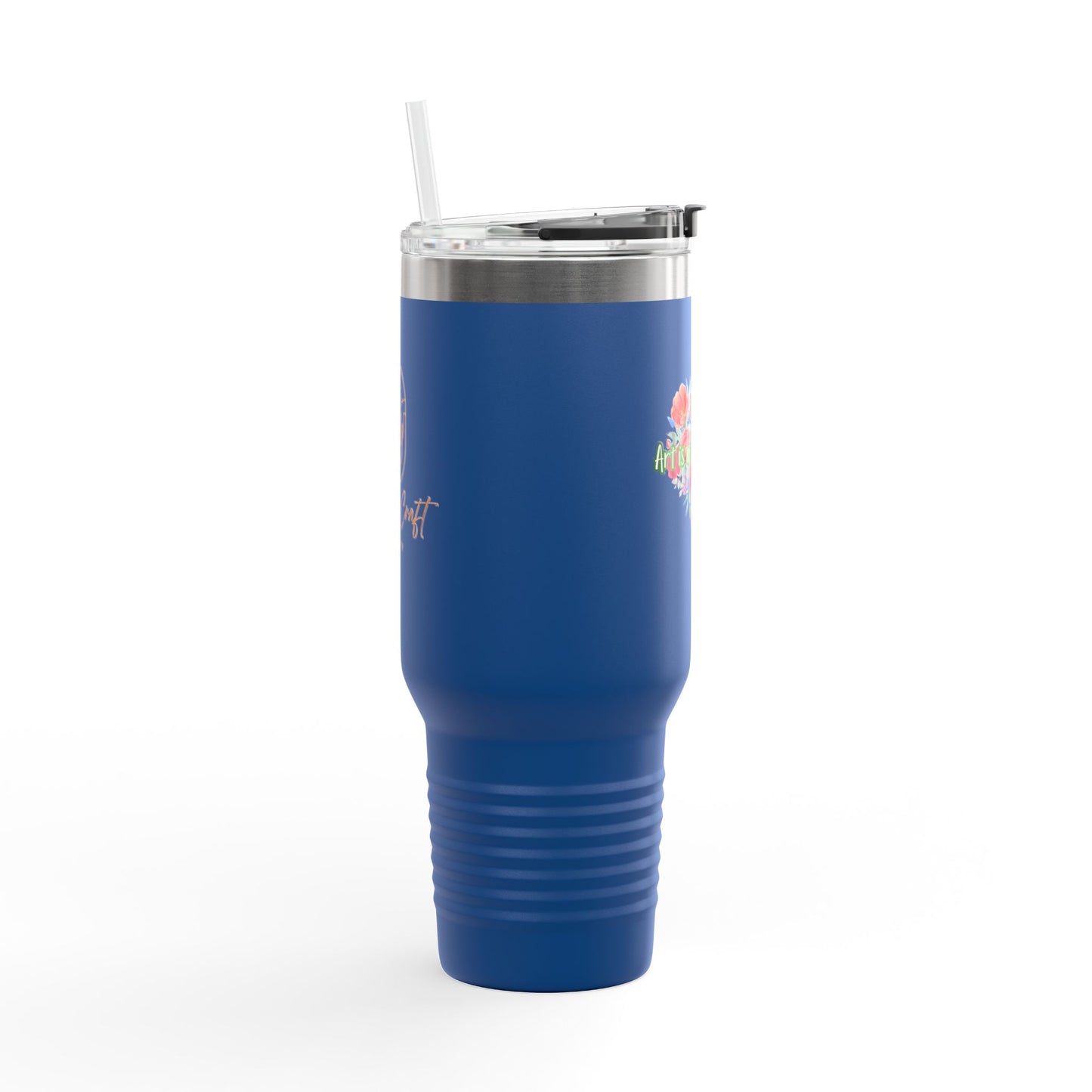 Floral Insulated Travel Mug - 40oz - "Art Is A Piece Of Love"