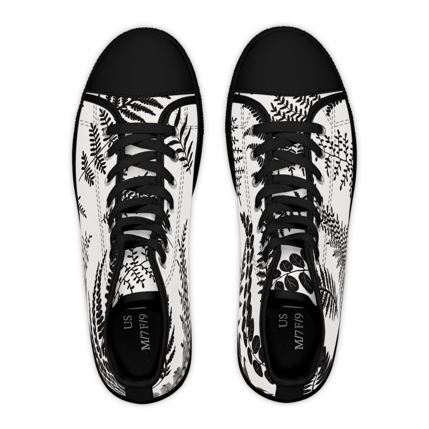Fern Print High Top Sneakers for Women - Stylish Casual Fashion Footwear, Everyday Sneakers, Unique Gift Idea