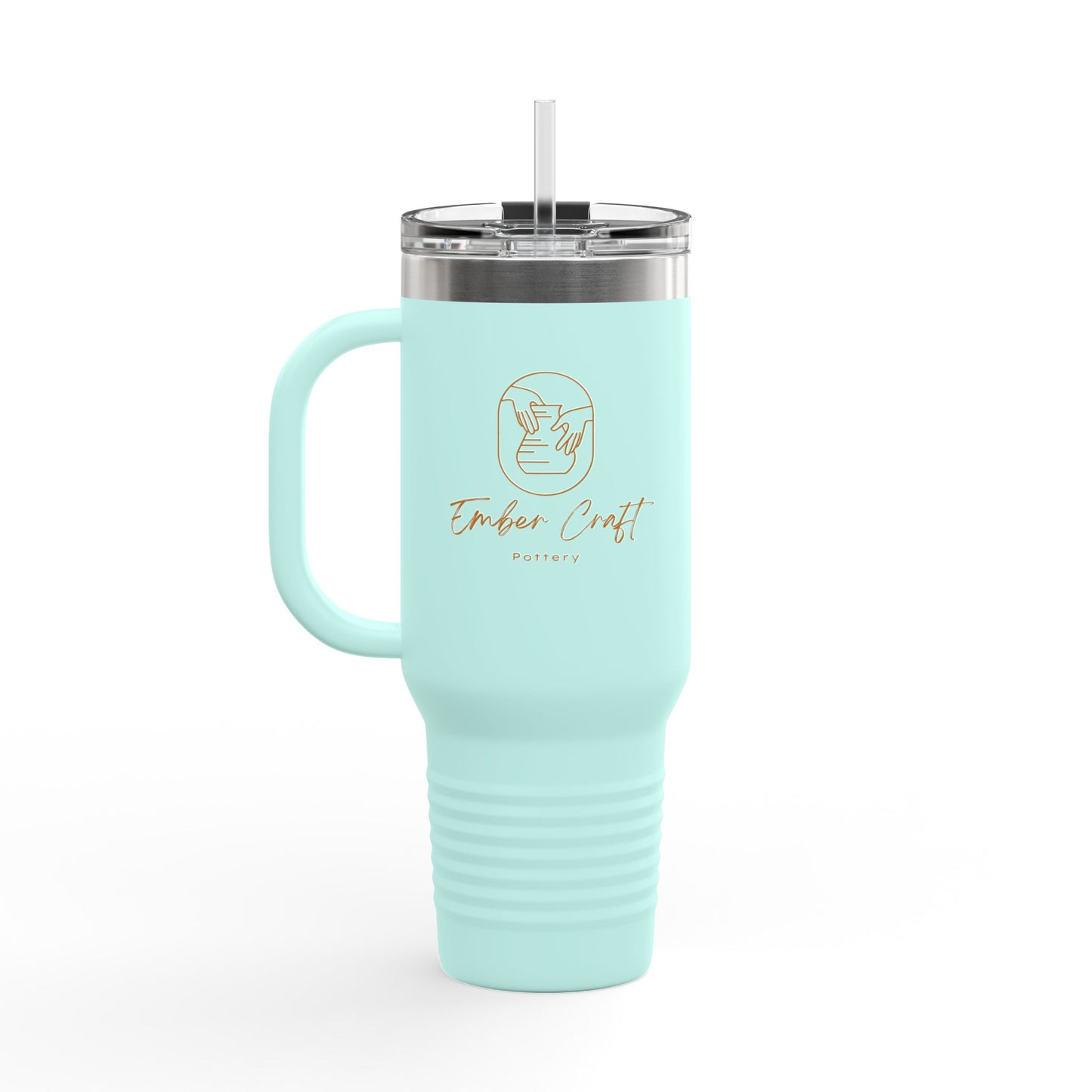 Floral Insulated Travel Mug - 40oz - "Art Is A Piece Of Love"