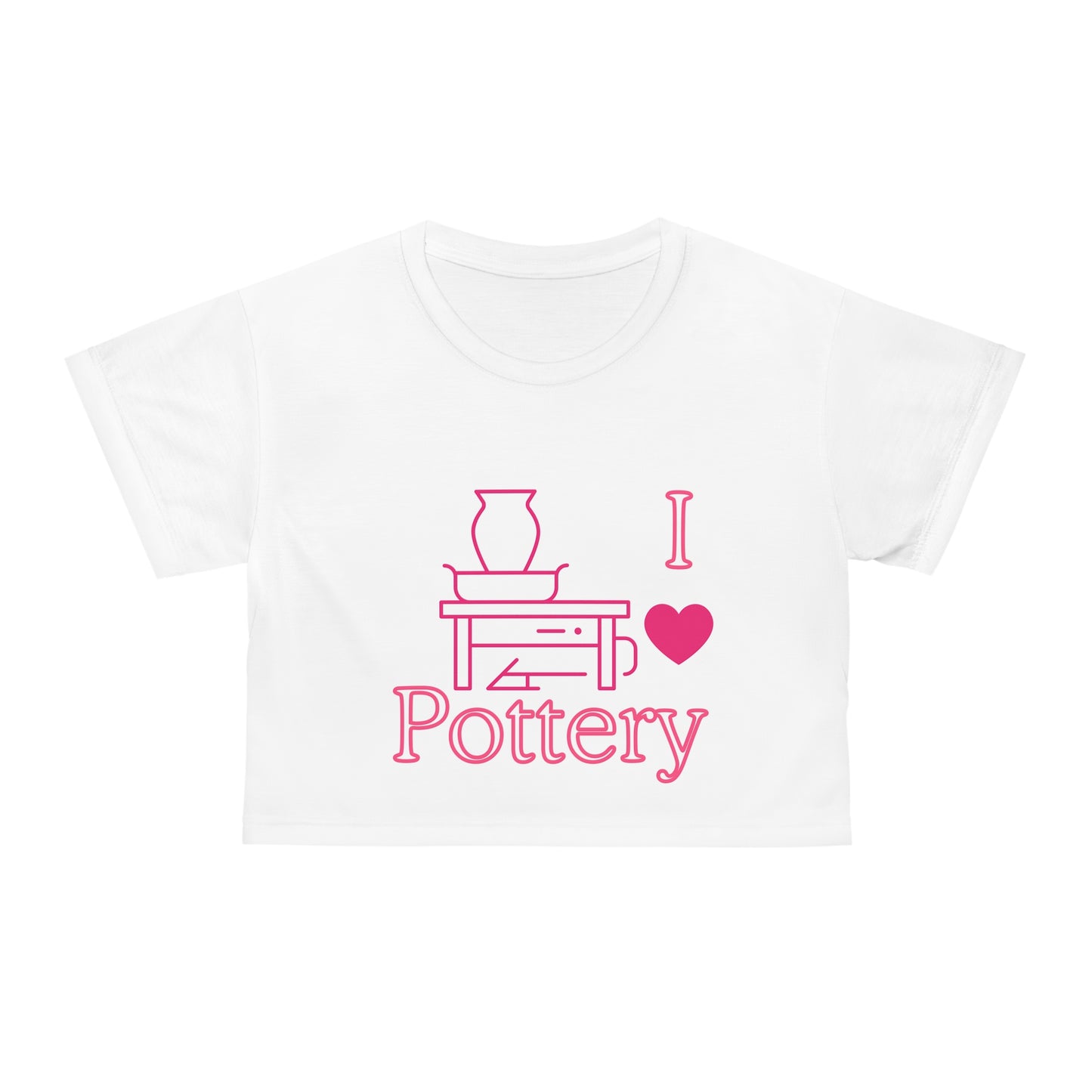 I Love Pottery Crop Tee, Funny Crop Top, Pottery Lover Gift, Creative Fashion, Casual Wear, Art Student Style, Gift for Her