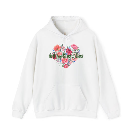 Art Is a Piece of Love Floral Hoodie